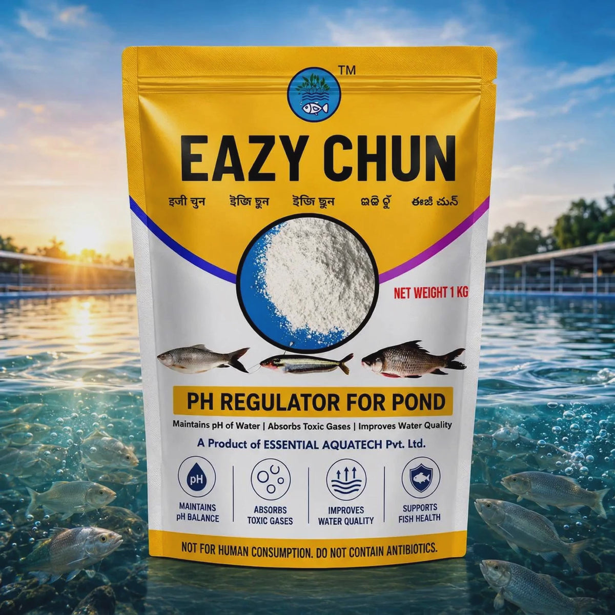Pond pH Balancer & Plankton Promoter – Dissolved Oxygen Booster for Fish Ponds | Fishhaat EAZY CHUN