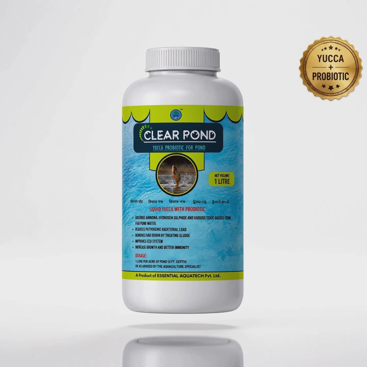Yucca Probiotic Pond Treatment – Toxic Gas Absorber & Water Quality Improver | Fishhaat CLEAR POND